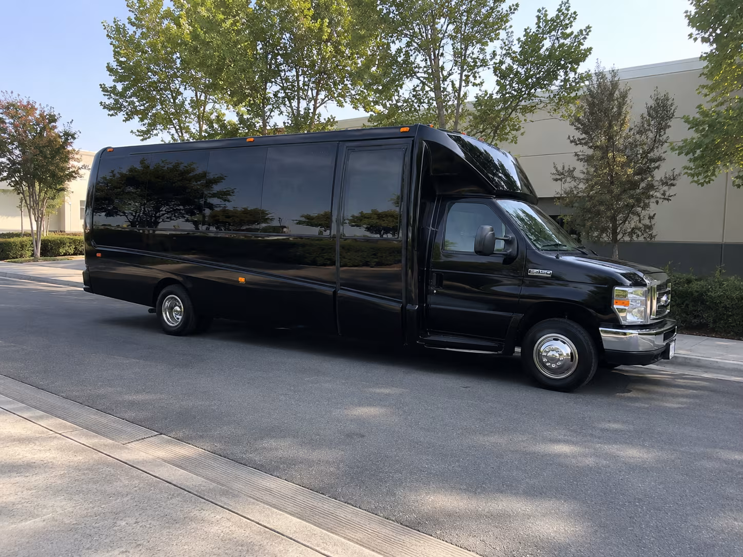 Group beside a Mercedes Sprinter limo in Scottsdale