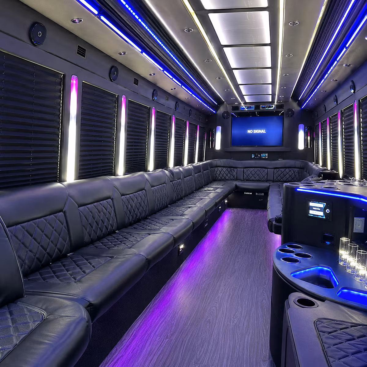 Scottsdale Sporting Event Transportation party bus interior