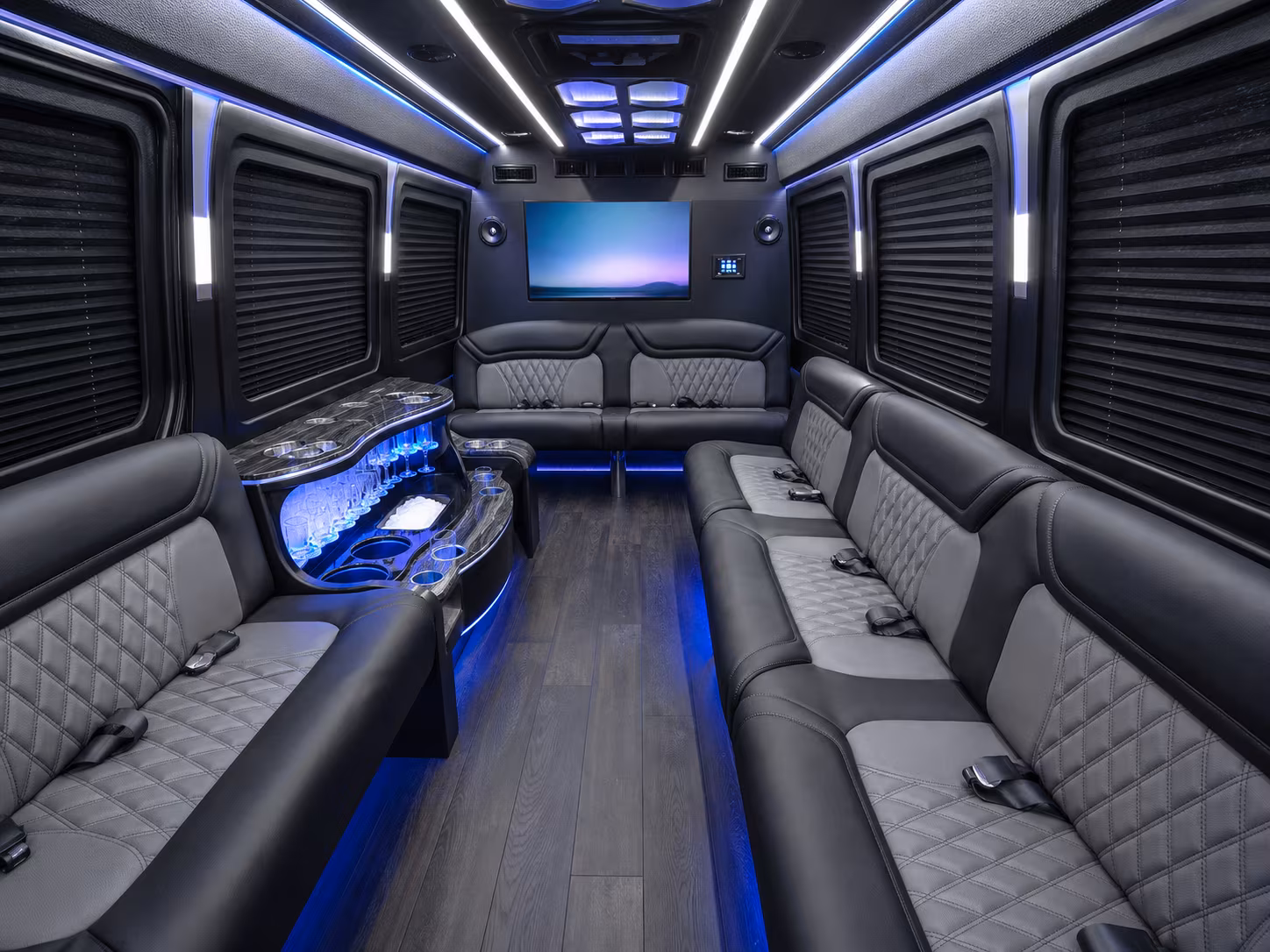 14 Passenger Sprinter Limo Inside